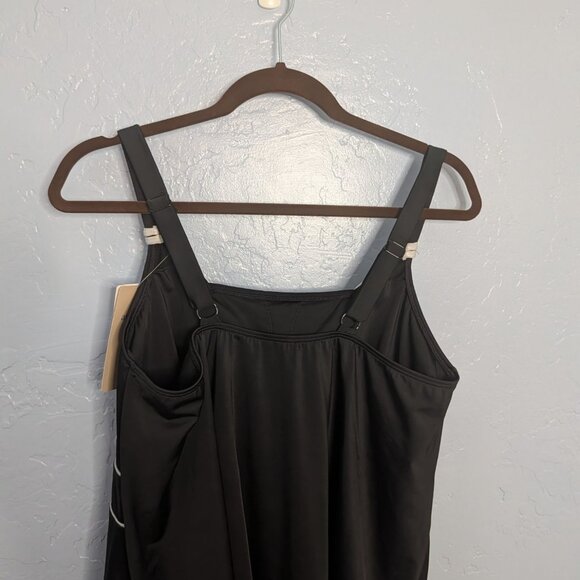 Womens Ravello Black Tankini Swim Top S Adjustable Straps Contrast Piping NWT - Picture 12 of 16